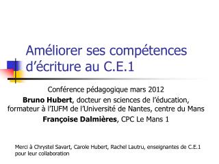 Améliorer ses compétences d’écriture au C.E.1