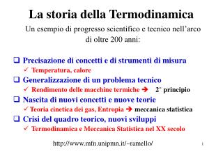 La storia della Termodinamica