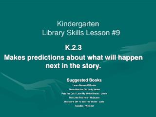 Kindergarten Library Skills Lesson #9