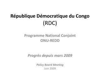 République Démocratique du Congo (RDC)