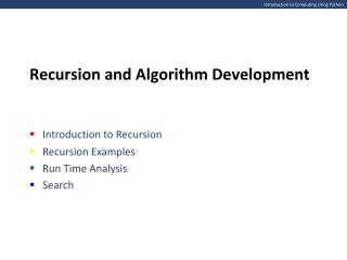 Introduction to Computing Using Python