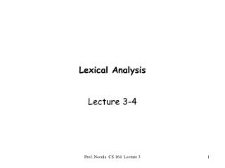 Lexical Analysis