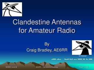 Clandestine Antennas for Amateur Radio