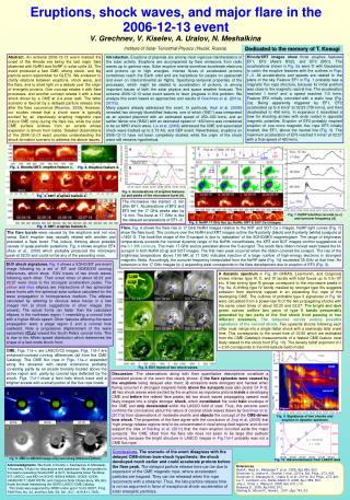 Eruptions, shock waves, and major flare in the 2006-12-13 event