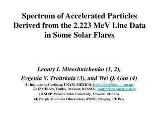 Spectrum of Accelerated Particles Derived from the 2.223 MeV Line Data in Some Solar Flares