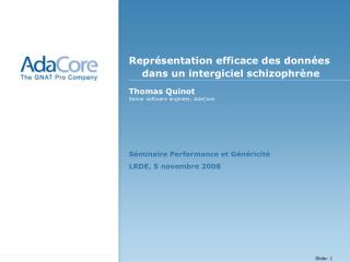 Représentation efficace des données dans un intergiciel schizophrène