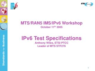 MTS IPv6 Testing Activities