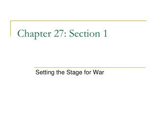 Chapter 27: Section 1