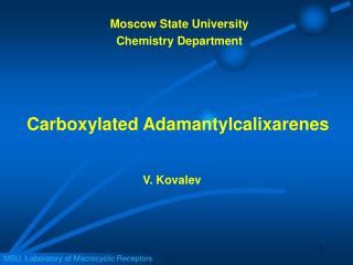 MSU, Laboratory of Macrocyclic Receptors