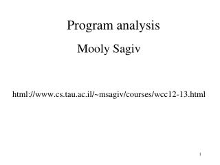 Program analysis