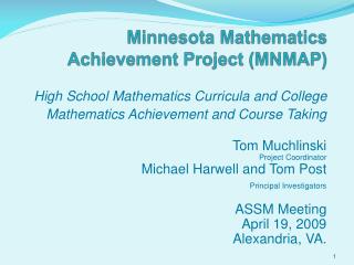 Minnesota Mathematics Achievement Project (MNMAP)