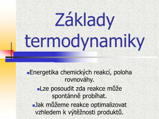 Základy termodynamiky