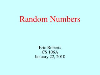 Random Numbers