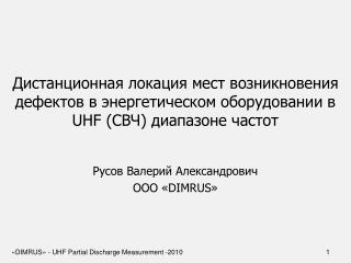 Русов Валерий Александрович ООО « DIMRUS »