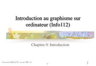 Introduction au graphisme sur ordinateur (Info112)