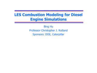 LES Combustion Modeling for Diesel Engine Simulations