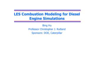 LES Combustion Modeling for Diesel Engine Simulations