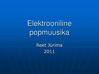 Elektrooniline popmuusika