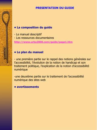 PRESENTATION DU GUIDE