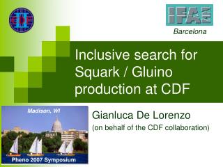 Inclusive search for Squark / Gluino production at CDF