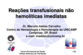 Reações transfusionais não hemolíticas imediatas