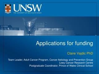 Applications for funding