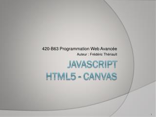 Javascript HTML5 - CANVAS