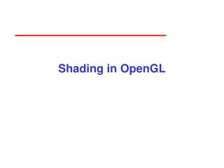 Shading in OpenGL