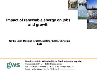 Impact of renewable energy on jobs and growth