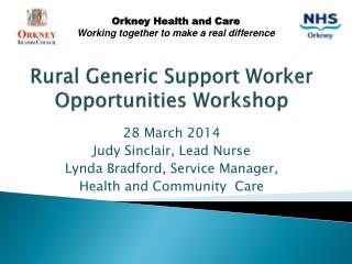 Rural Generic Support Worker Opportunities Workshop