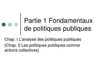 Partie 1 Fondamentaux de politiques publiques