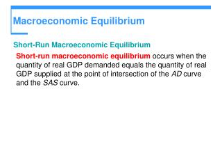 Macroeconomic Equilibrium