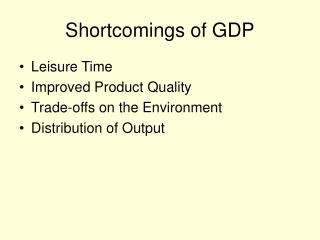 Shortcomings of GDP