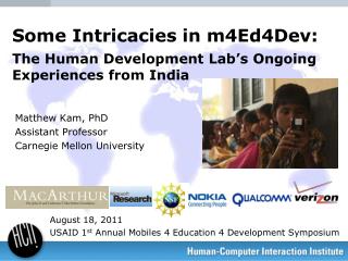 Some Intricacies in m4Ed4Dev: The Human Development Lab’s Ongoing Experiences from India