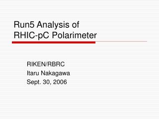 Run5 Analysis of RHIC-pC Polarimeter