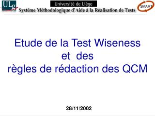 Etude de la Test Wiseness et des règles de rédaction des QCM