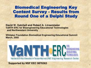 Biomedical Engineering Key Content Survey - Results from Round One of a Delphi Study