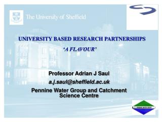 UNIVERSITY BASED RESEARCH PARTNERSHIPS ‘A FLAVOUR’