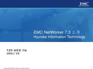 EMC NetWorker 7.3 소개 Hyundai Information Technology