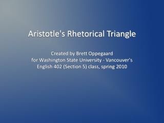 Aristotle's Rhetorical Triangle