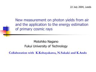 Motohiko Nagano Fukui University of Technology