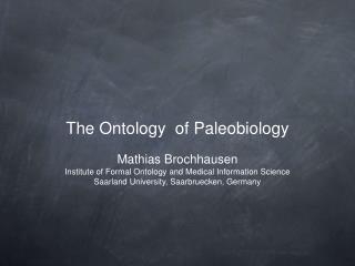 The Ontology of Paleobiology
