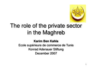 The role of the private sector in the Maghreb