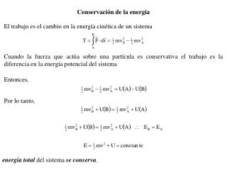 Conservación de la energía