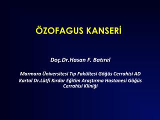 ÖZOFAGUS KANSERİ