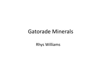 Gatorade Minerals