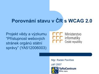 Porovnání stavu v ČR s WCAG 2.0
