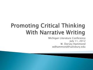 Promoting Critical Thinking With Narrative Writing