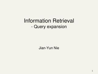 Information Retrieval - Query expansion
