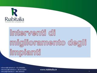 Interventi di miglioramento degli impianti